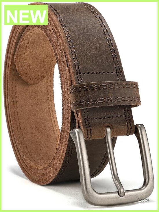 Heavy Duty Full Grain Leather Belt - 1.5 Inch Wide - One  Heavy Duty Full Grain Leather Work Belt - 1.5 Inch Width